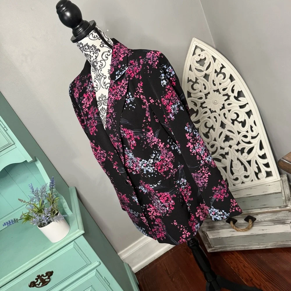 Lane Bryant The Bryant Boho Floral Crepe Blazer Suit Jacket Size 14P NWT - Picture 6 of 14